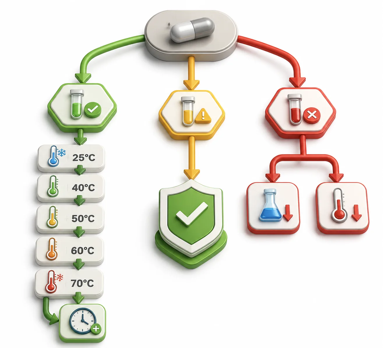 Decision tree for stress condition escalation with branching logic