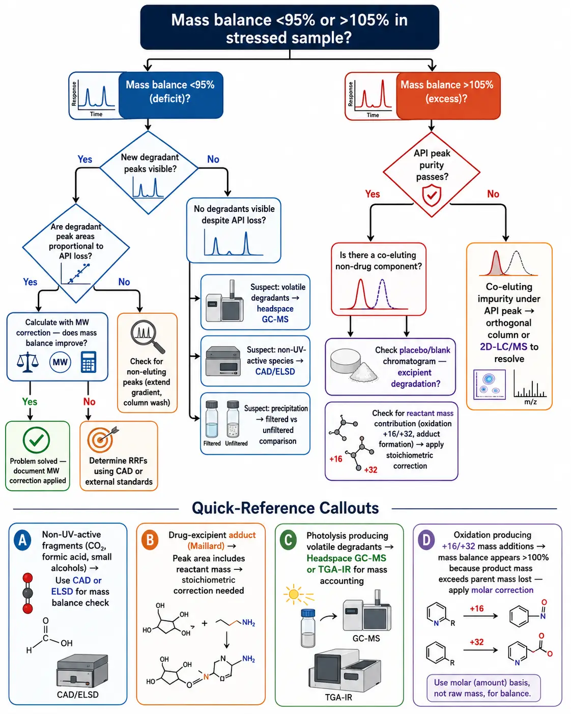 Mass balance troubleshooting decision tree