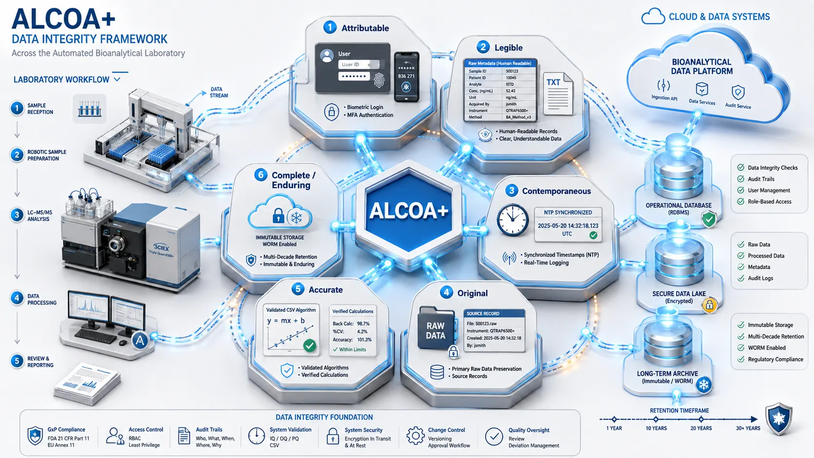The ALCOA+ Data Integrity Framework in Modern Cloud Bioanalysis